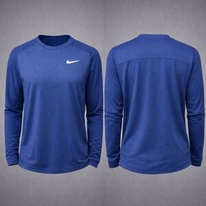 Nike Dri-FIT Mens Blue Long Sleeve Running Training Shirt Large Performance Tee